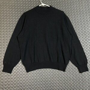 Signore Jacobson's Black Wool High Neck‎ Pullover Long Sleeve Sweater Men's L